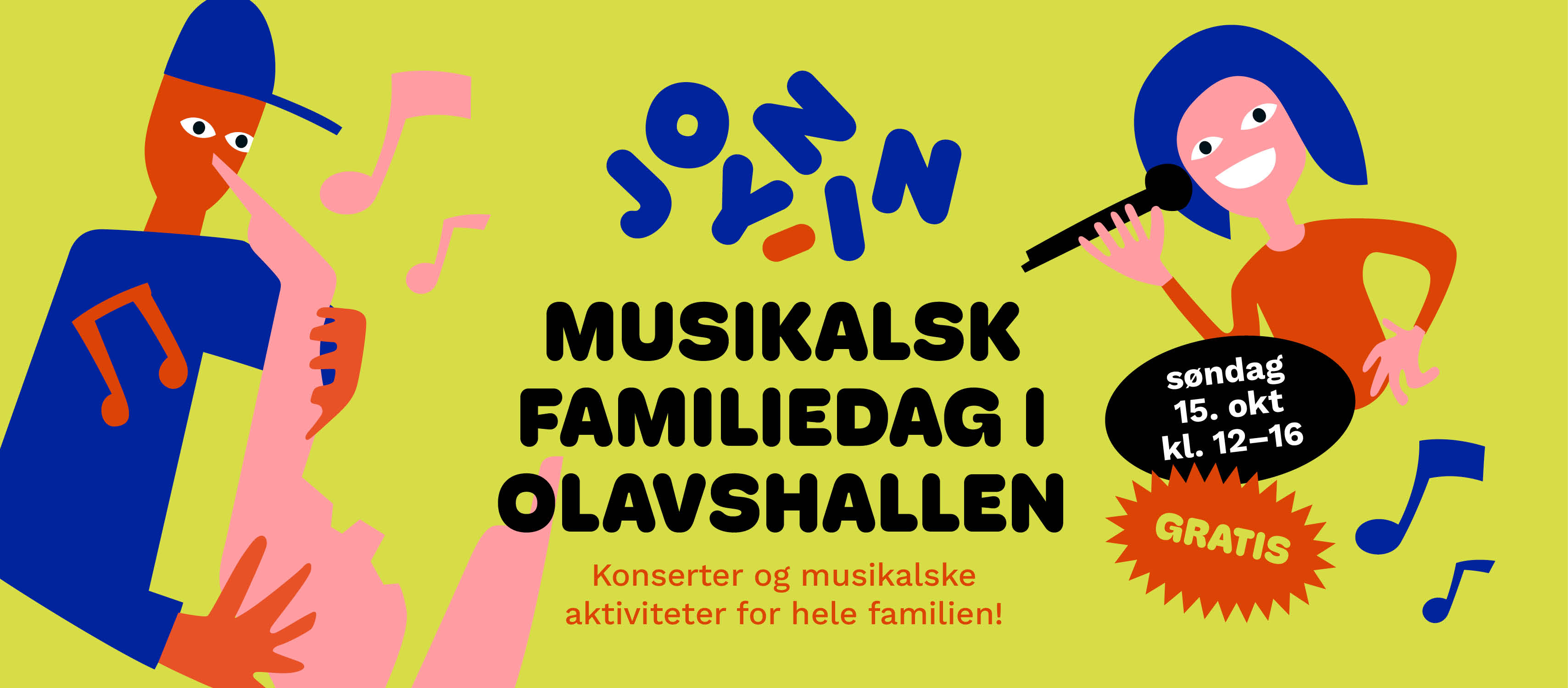 Joyn-In! Musikalsk familiedag i Olavshallen 15. oktober 2023