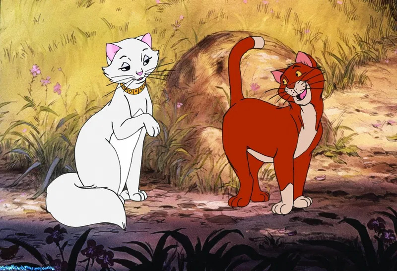 Foto fra Aristokattene, to katter i skogen