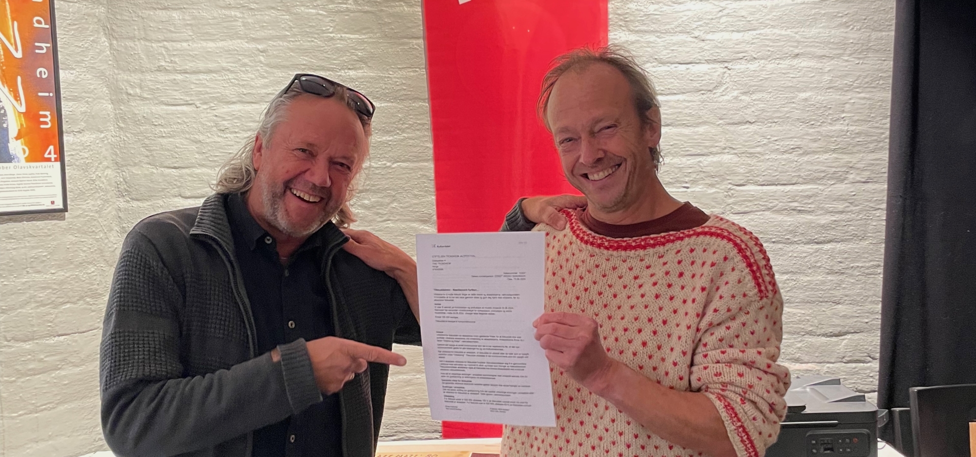 Picture of festival director Ernst Wiggo and Bjørn Klakegg