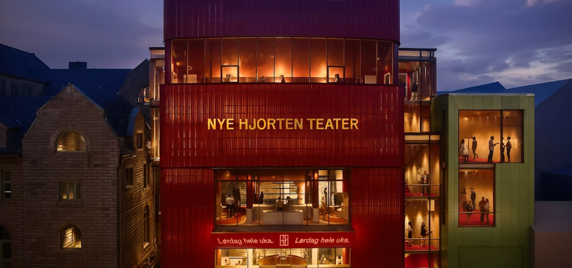 Foto av fasaden på Nye Hjorten Teater